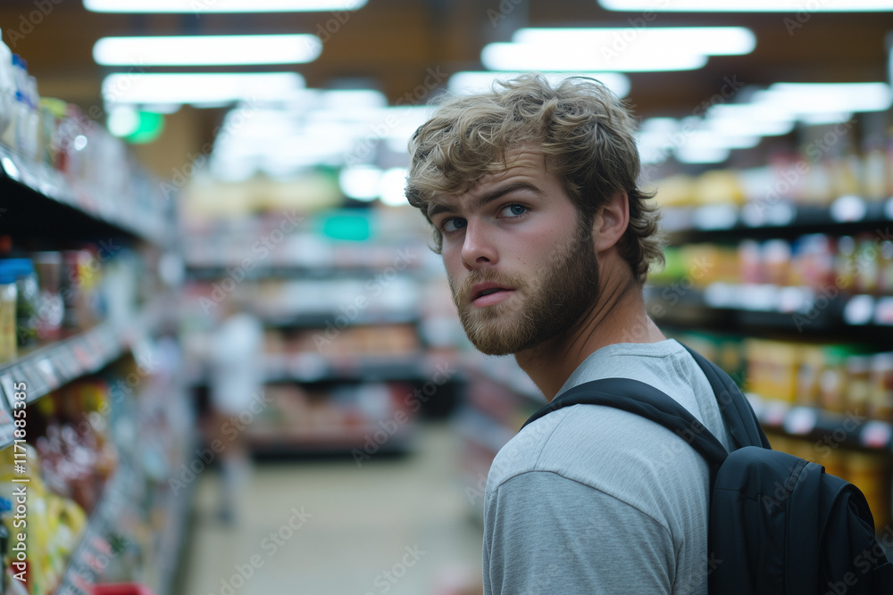 Fototapeta premium person in supermarket