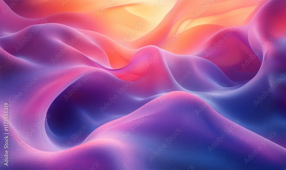 Obraz premium Futuristic Abstract Design with Vibrant Blue and Purple Gradient and Swirling Layers