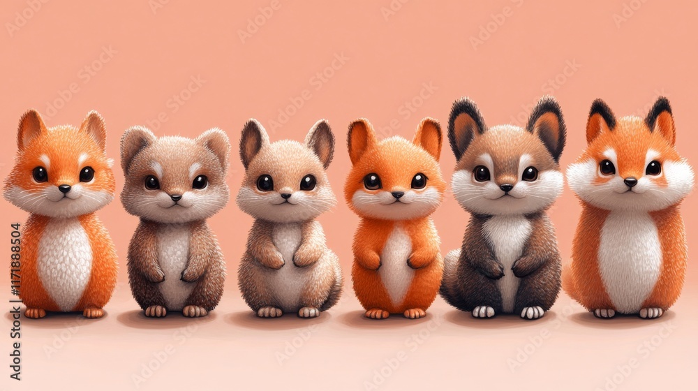 set of funny cartoon animals set of funny cartoon animals