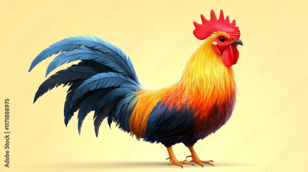 Fototapeta premium nice cartoon rooster