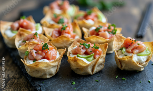 Tuna Tartare Wonton Cups