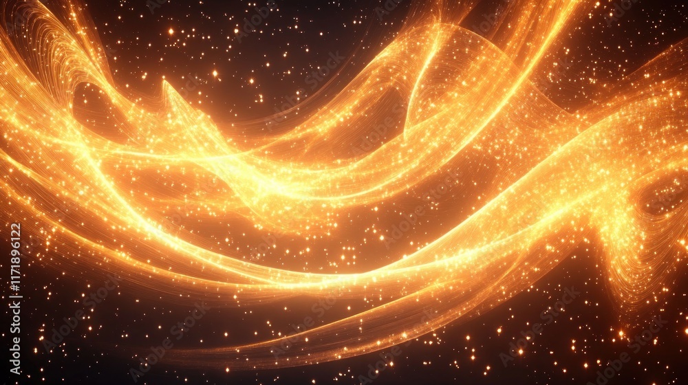 Golden Light Trails Abstract Expressionism Swirling Glow Motion Energy Design Golden Light Trails Abstract Expressionism Swirling Glow Motion Energy Design