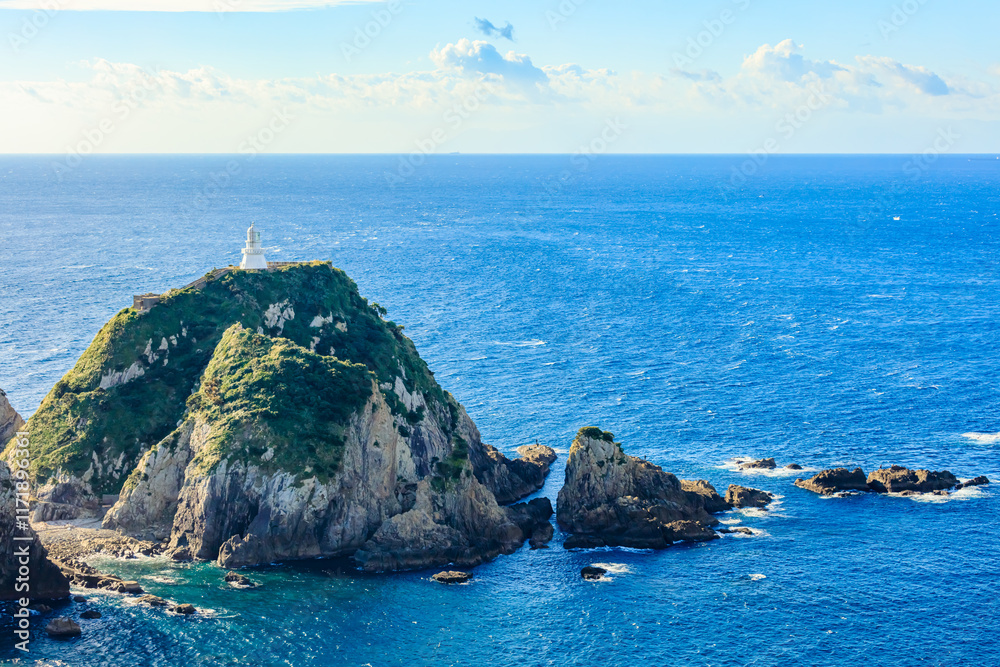Naklejka premium 秋の佐多岬 鹿児島県南大隅町 Cape Sata in autumn. Kagoshima Pref, Minamiosumi Town.