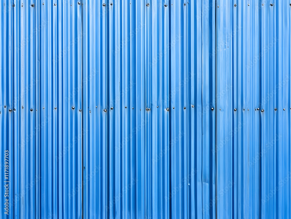 Blue Corrugated Metal Sheet with Rivets Blue Corrugated Metal Sheet with Rivets