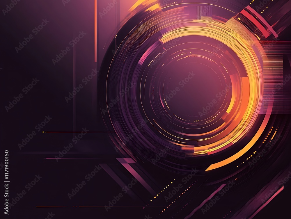 Abstract Technology Design Circular Glowing Hues Abstract Technology Design Circular Glowing Hues
