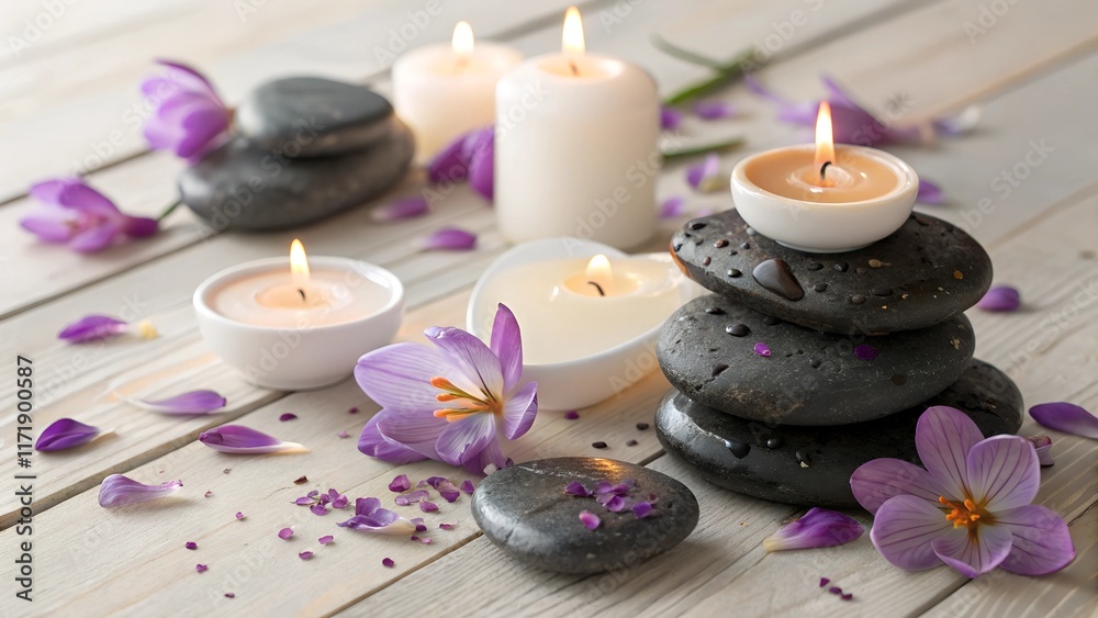 spa still life with candles