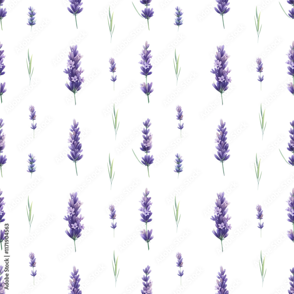 Naklejka premium Lavender Flowers Pattern