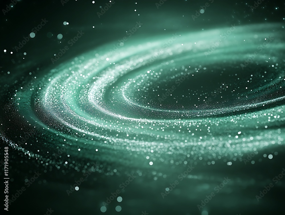 Emerald Green Swirling Galaxy of Light Particles Emerald Green Swirling Galaxy of Light Particles