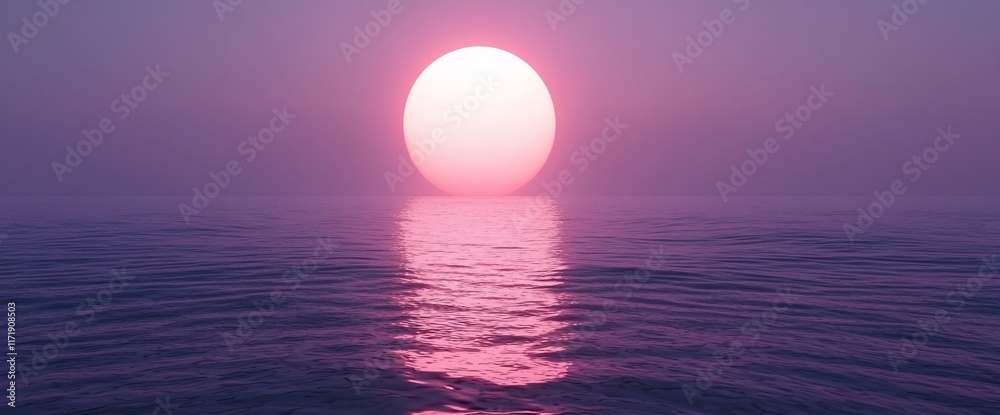 Pink sunset over calm ocean water. (1) Pink sunset over calm ocean water. (1)