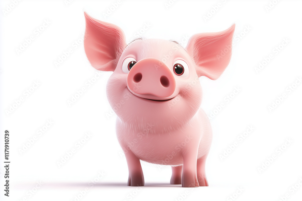 Pig cartoon character isolated Pig cartoon character isolated