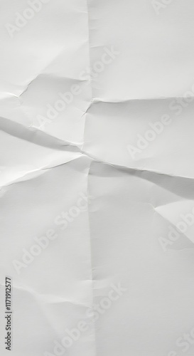 Blank white crumpled and creased paper poster texture background

