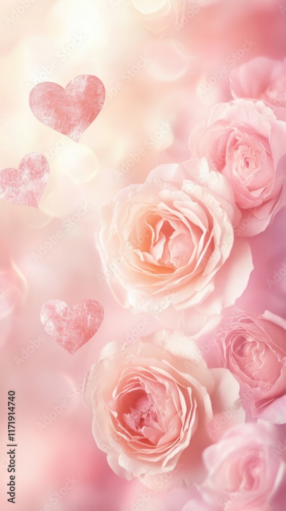 A whimsical scene of vibrant roses and playful hearts dancing through a soft pink sky, embodying the spirit of love and joy on Valentine's Day. A whimsical scene of vibrant roses and playful hearts dancing through a soft pink sky, embodying the spirit of love and joy on Valentine's Day.