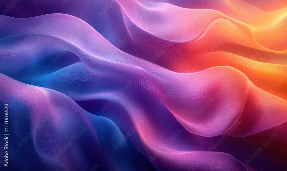 Fototapeta premium Futuristic Abstract Design with Smooth Curves in Purple and Blue Lighting