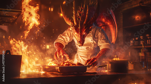 firebreathing dragon chef photo