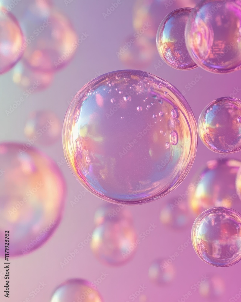 A dreamy scene filled with delicate heart-shaped bubbles gently floating, each reflecting the soft hues of love and romance, perfect for Valentine's Day.
