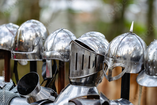Ancient Helmet from suit of Warrior armor. mediaeval knight gladiator head protection parts