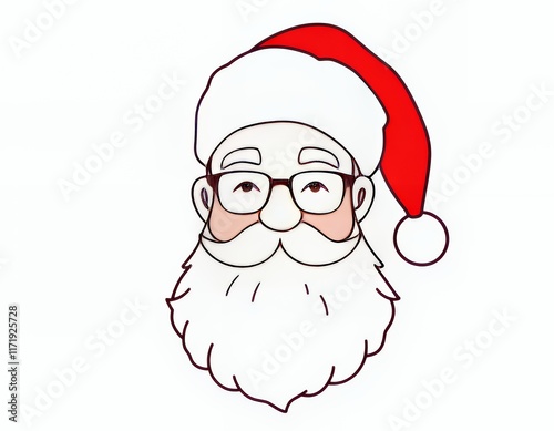 cartoon santa claus with glasses and beard. photo