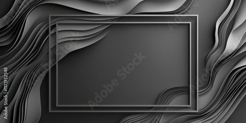 Fototapeta Naklejka Na Ścianę i Meble -  Minimalistic 3D isolated frame with abstract shapes border