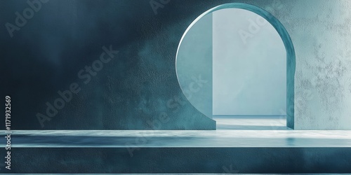 Fototapeta Naklejka Na Ścianę i Meble -  Minimalistic 3D isolated frame with abstract shapes border