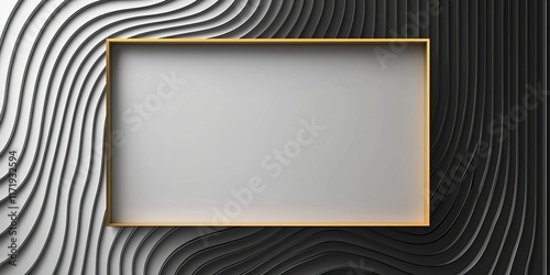 Fototapeta Naklejka Na Ścianę i Meble -  Minimalistic 3D isolated frame with abstract shapes border