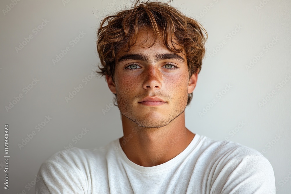 Portrait of a Young Man in Casual Elegance Portrait of a Young Man in Casual Elegance