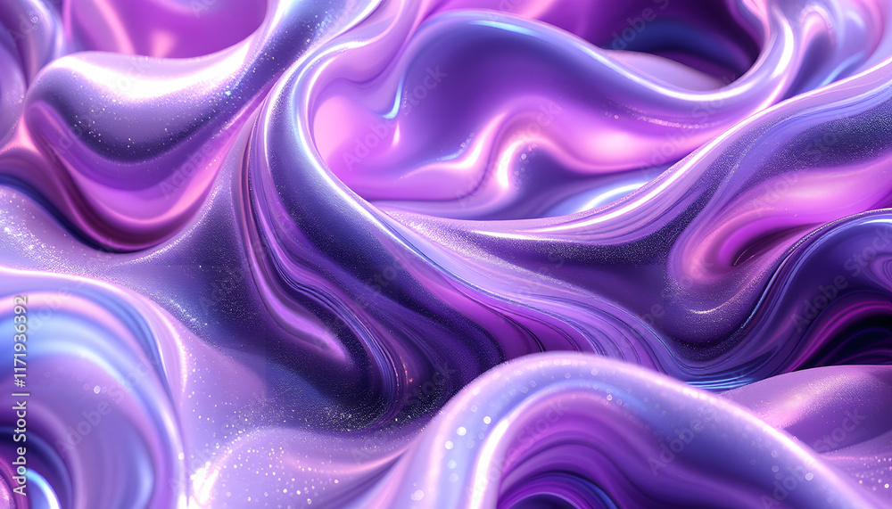 Fototapeta premium Abstract Purple Liquid Swirl: A Dreamy Iridescent Texture