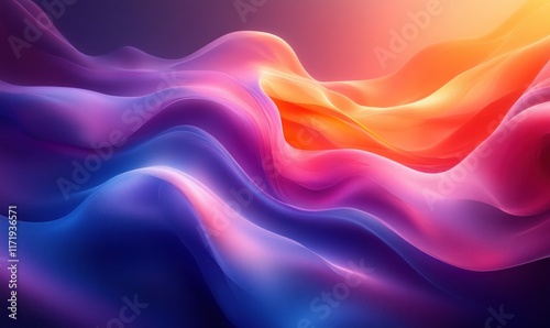 Wallpaper Mural Futuristic Abstract Background with Fluid Curves and Soft Lighting in Purple and Blue Torontodigital.ca