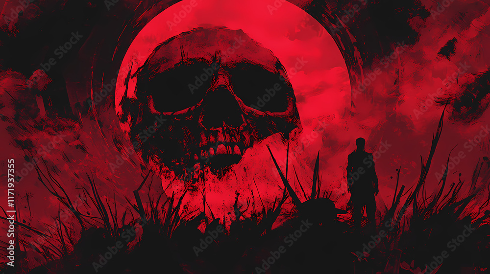 The dying light in a strange universe where the scarlet ghosts breath in the oblivion of the last journey of the fallen. Oblivian. Illustration The dying light in a strange universe where the scarlet ghosts breath in the oblivion of the last journey of the fallen. Oblivian. Illustration