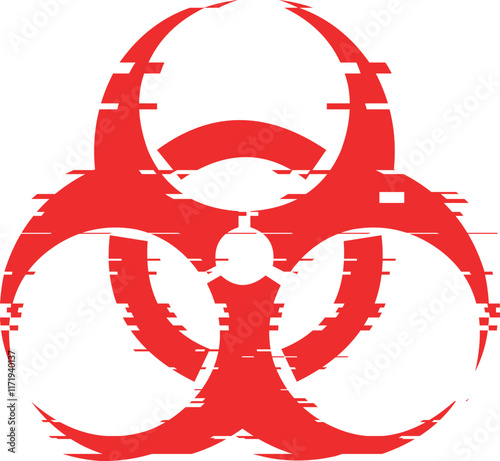 vector illustration red symbol biohazard risk alert