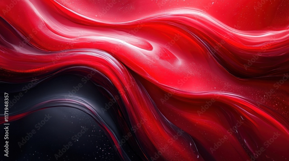 Fototapeta premium Abstract Flowing Red and Black Patterns with Smooth Gradients and Dynamic Composition