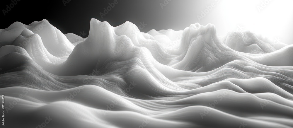 Obraz premium Monochrome Abstract Smooth Texture with Gradients and Light Reflections for Background Design