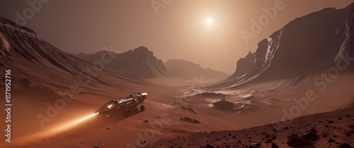Adventures on Mars depicted through artistic landscapes enriched with detail and context