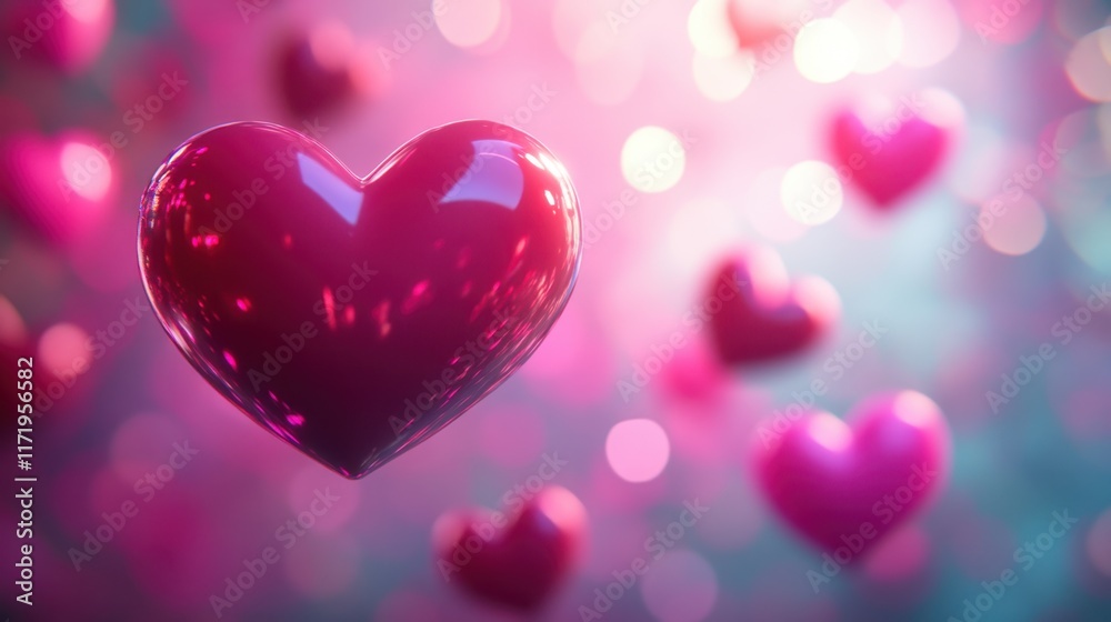 A whimsical heart-shaped balloon floats gracefully against a backdrop of soft clouds, radiating love and joy in the enchanting Valentine's Day sky. A whimsical heart-shaped balloon floats gracefully against a backdrop of soft clouds, radiating love and joy in the enchanting Valentine's Day sky.