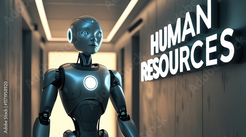 AI-powered innovation transforming human resources automation and recruitment processes with advanced robotics streamlining workforce management enhancing employee experience and optimizing HR efficie