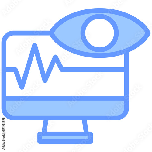 Monitoring Icon Line Blue Style