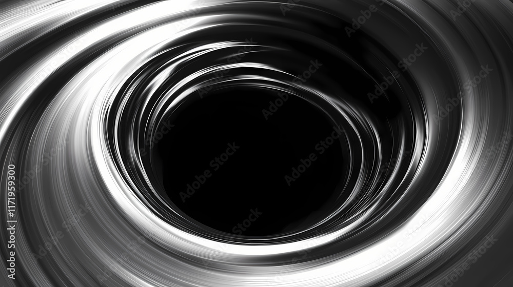 Black hole with an event horizon that bends light into 3d spirals with 2d shadowy figures caught in the gravitational pull hovering on the edge of oblivion. Oblivian. Illustration Black hole with an event horizon that bends light into 3d spirals with 2d shadowy figures caught in the gravitational pull hovering on the edge of oblivion. Oblivian. Illustration