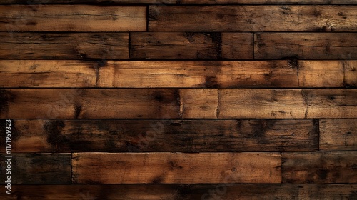 Dark Brown Reclaimed Wood Plank Wall Texture photo
