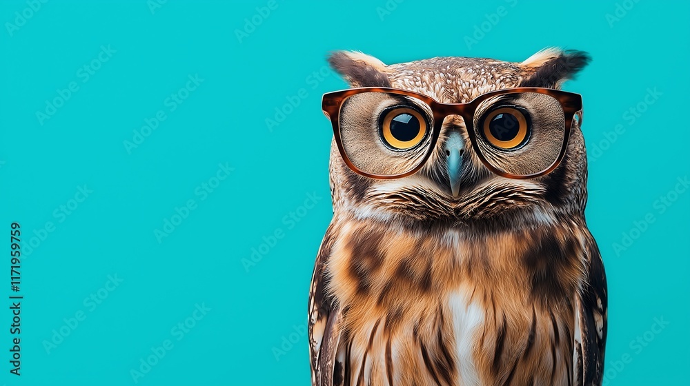 Obraz premium an owl with glasses, colorful background