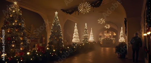 Charming Christmas traditions encapsulated through elaborate displays and festivities photo