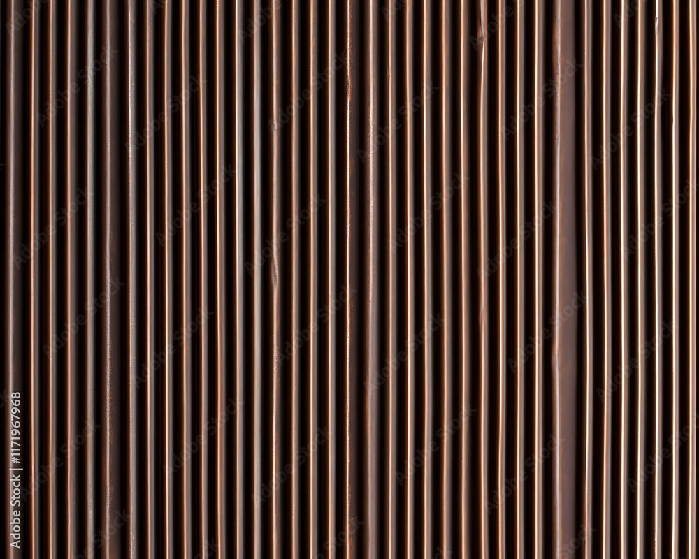 Obraz premium Vertical Ribbed Dark Brown Surface Texture