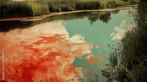 Accidents staining waters, fields dusted with poison, buying into oblivion ,digital photography,prime lenses. Oblivian. Illustration