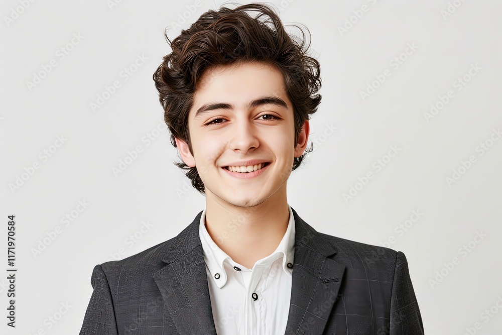 Portrait of a young professional in a suit studio setting personal branding neutral background close-up confidence Portrait of a young professional in a suit studio setting personal branding neutral background close-up confidence