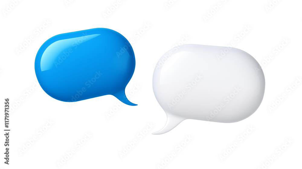 3D render of two speech bubbles on a transparent background 3D render of two speech bubbles on a transparent background