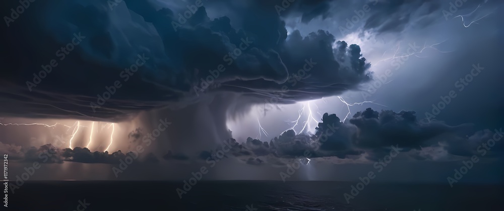 Fototapeta premium Dramatic cloud formations swirling in a captivating sky during a storm