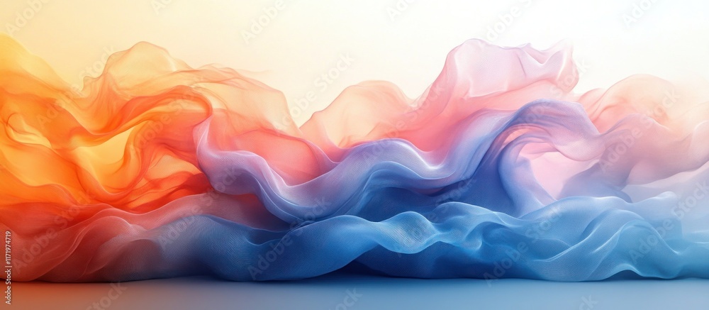 Obraz premium Abstract blue orange white gradient background vibrant soft texture serene summer design