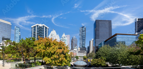 Scenic Vancouver financial district skyline in the city downtown near Robson square. photo