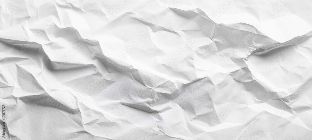 Crumpled White Paper Texture Background with Shadows and Lighting Crumpled White Paper Texture Background with Shadows and Lighting