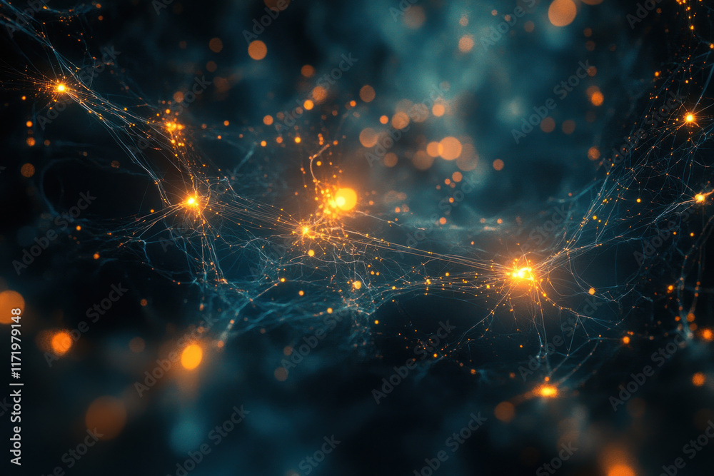Obraz premium Abstract technology background with glowing lights.