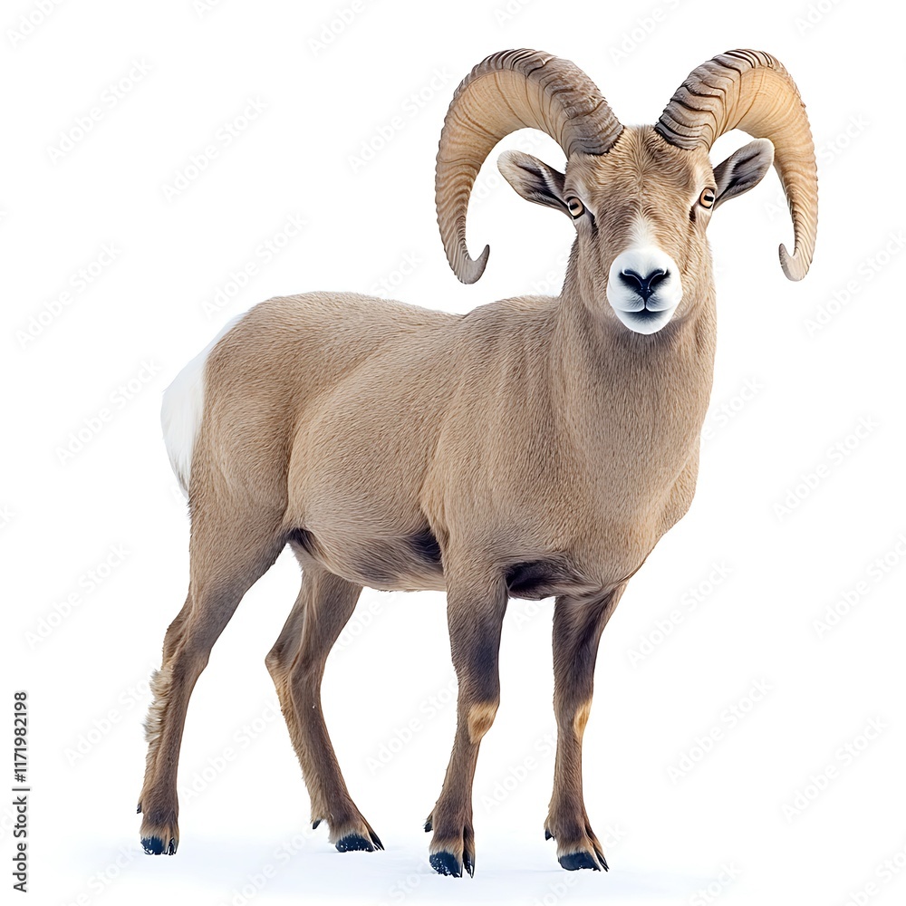 Obraz premium Majestic Desert Bighorn Sheep, Profile View, Wildlife, Conservation.