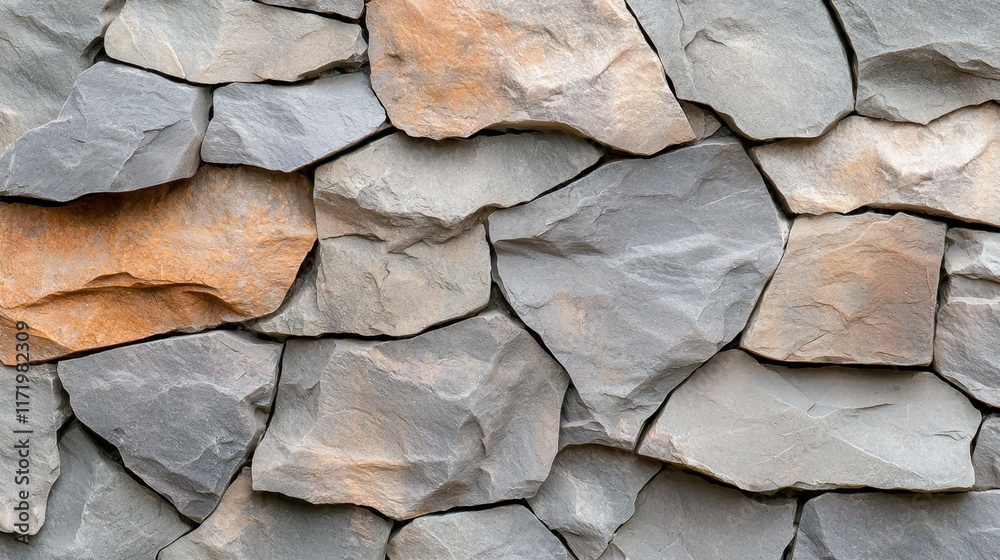 This illustration depicts a close up view of a gray stone wall surface texture, showcasing the rough and weathered appearance of the stones with varying shades of gray and subtle imperfections This illustration depicts a close up view of a gray stone wall surface texture, showcasing the rough and weathered appearance of the stones with varying shades of gray and subtle imperfections